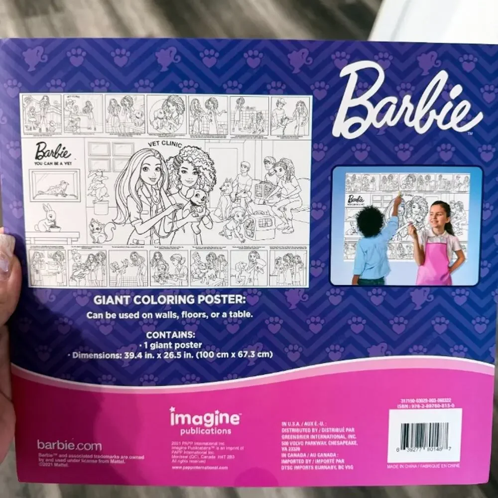 New Barbie Giant Coloring Poster Princess Rapunzel Storybook Kids Bundle